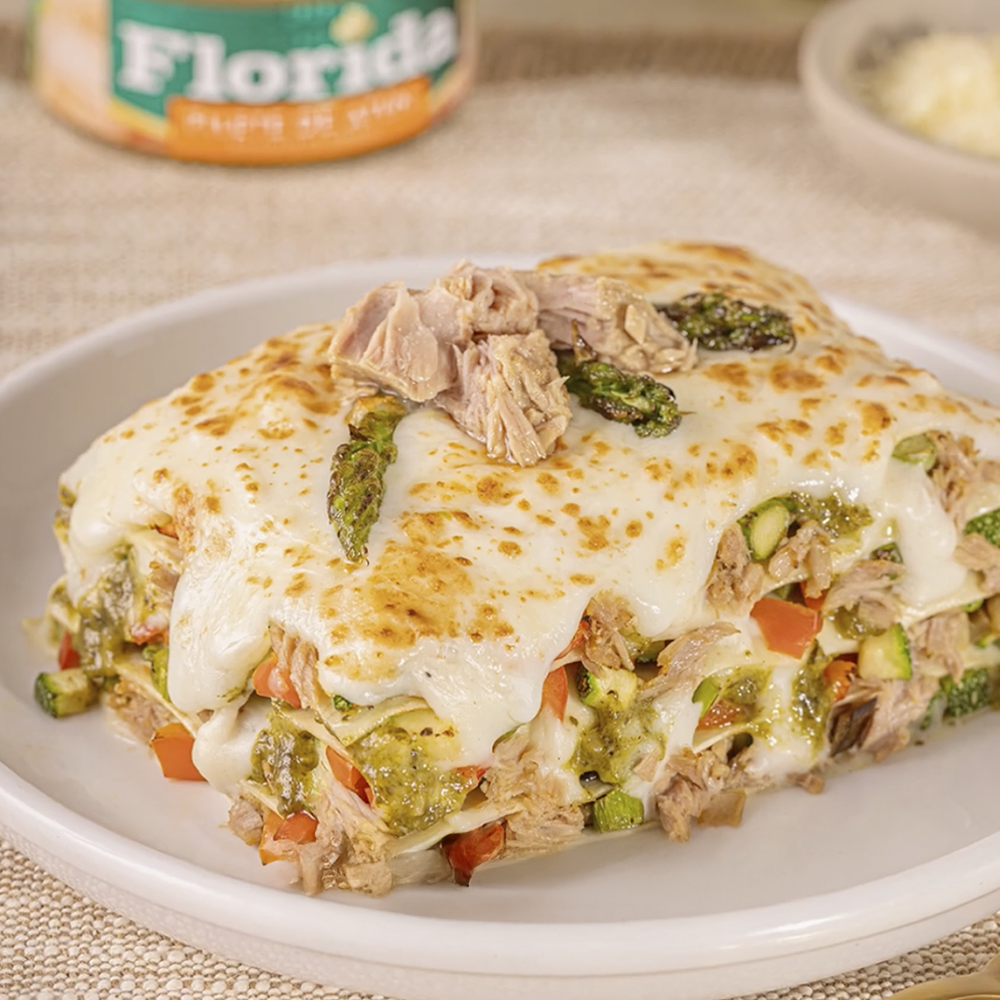 Lasagna de atún y verduras